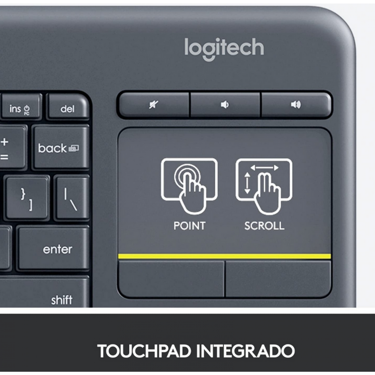 Logitech Wireless Touch Keyboard K400 Plus - Teclado - con panel táctil (foto 5